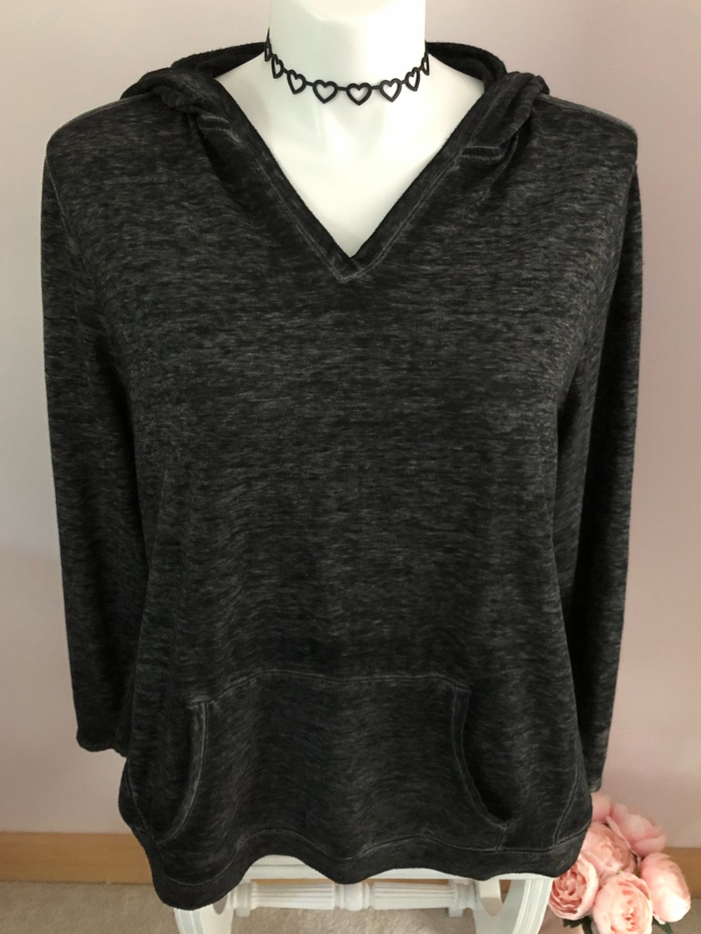 Danskin Now Black Hooded Pullover Top Size 1X